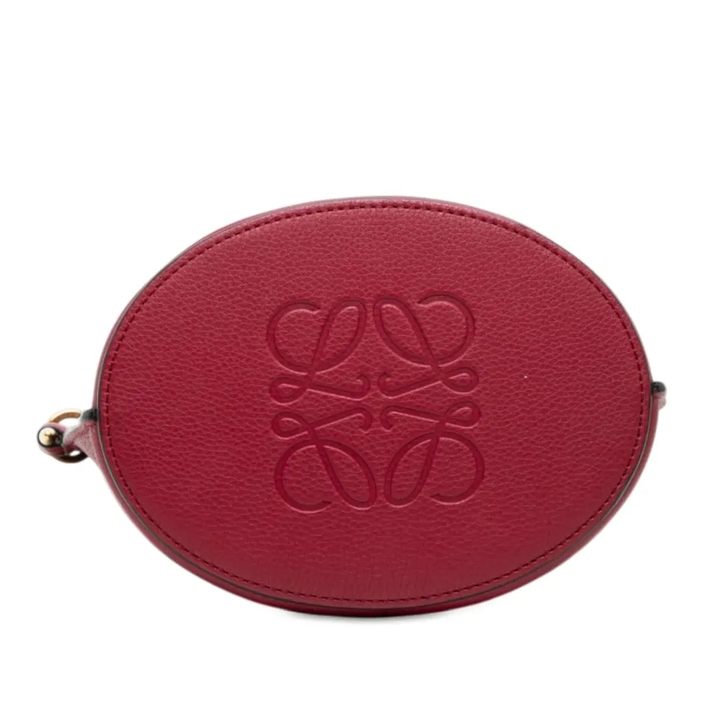 LOEWE Leather Anagram Gate Bucket Bag Red Leather Very good - Inside View