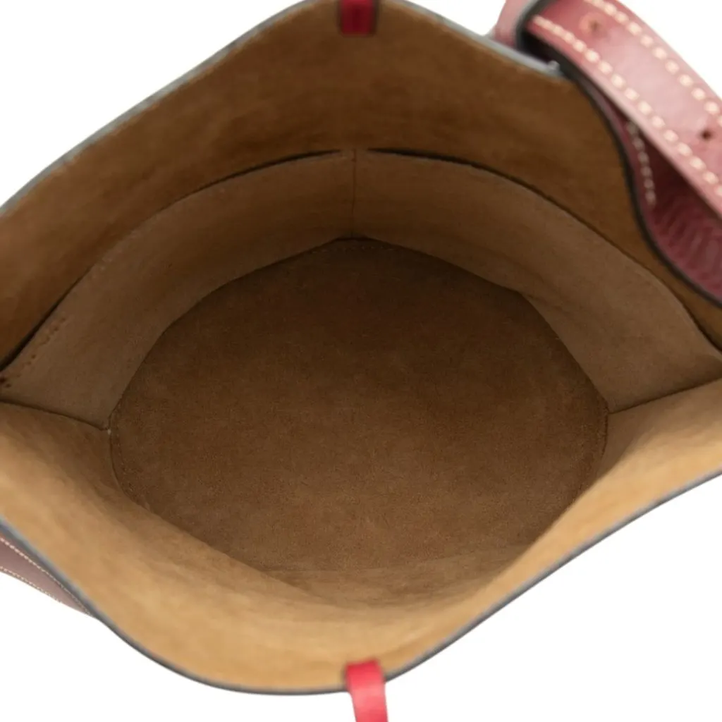 LOEWE Leather Anagram Gate Bucket Bag Red Leather Very good - Model View