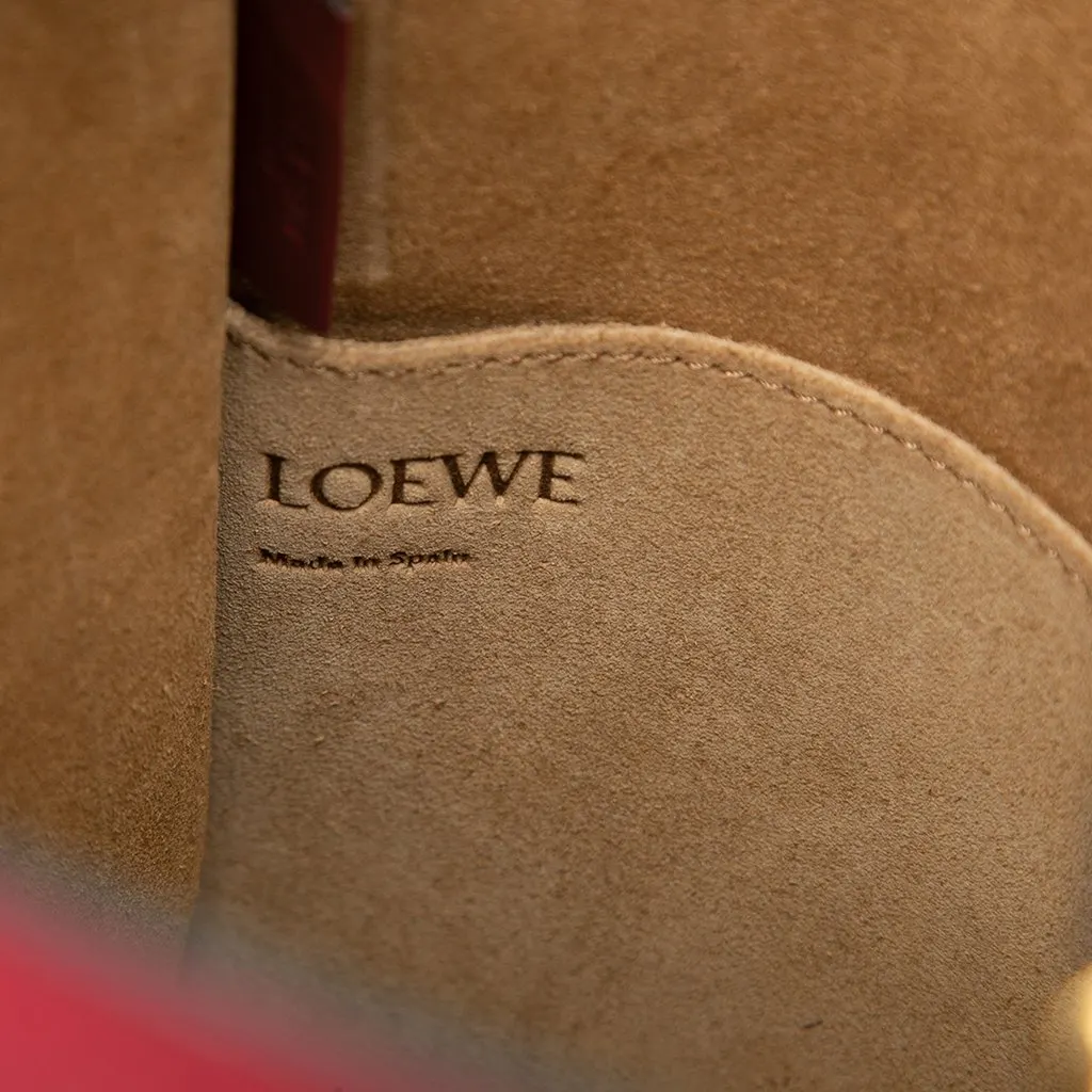 LOEWE Leather Anagram Gate Bucket Bag Red Leather Very good - Box View