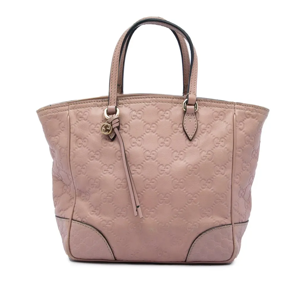 Gucci Small Guccissima Bree Satchel Pink Leather Very good - Front View