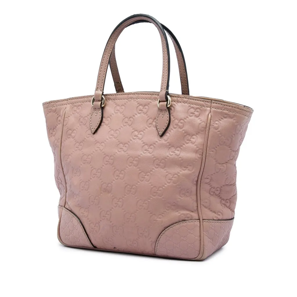 Gucci Small Guccissima Bree Satchel Pink Leather Very good - Back View