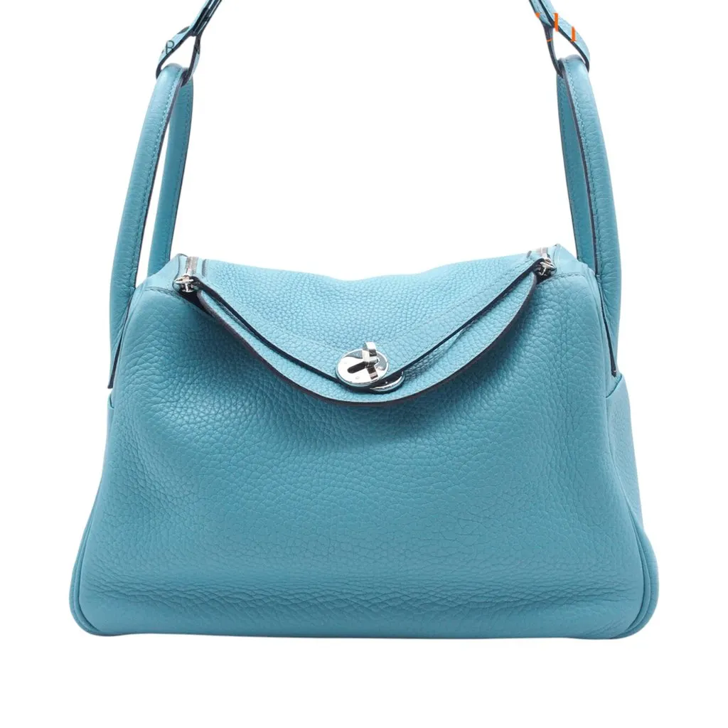 Hermès Clemence Lindy 30 Blue Leather Very good - Front View