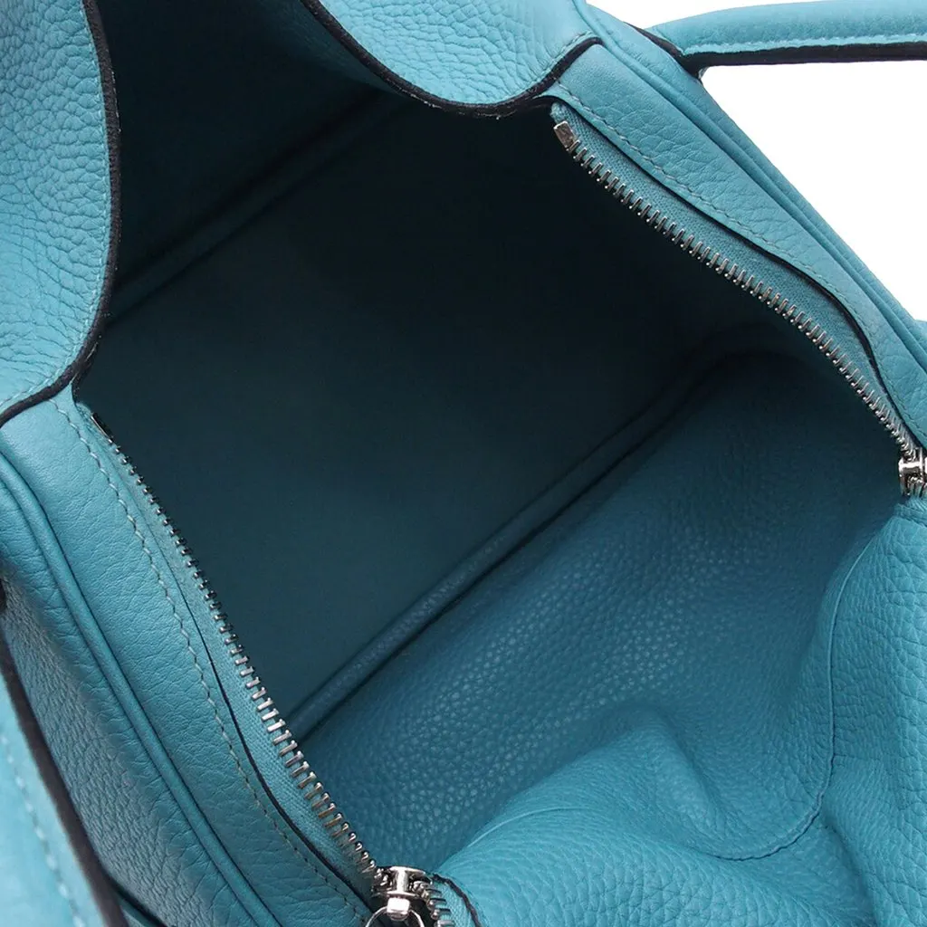Hermès Clemence Lindy 30 Blue Leather Very good - Model View
