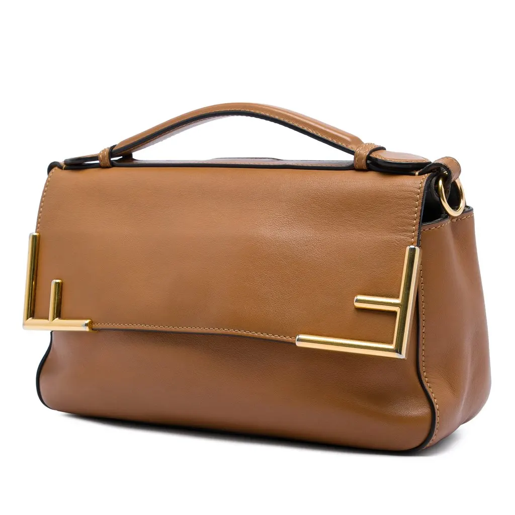Fendi Zucca Crystal Double F Baguette Satchel Brown Very good - Back View