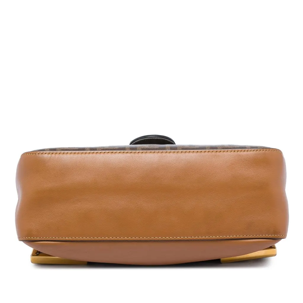 Fendi Zucca Crystal Double F Baguette Satchel Brown Very good - Inside View