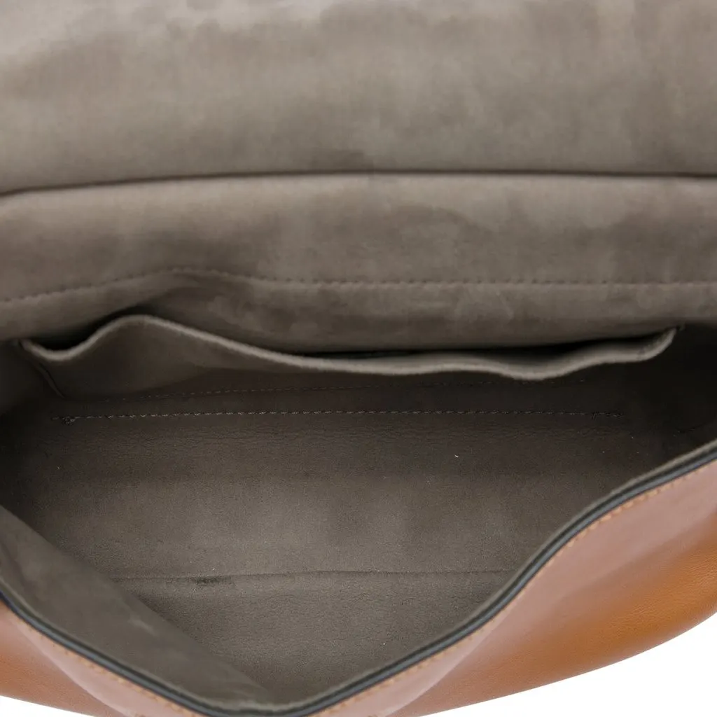 Fendi Zucca Crystal Double F Baguette Satchel Brown Very good - Model View