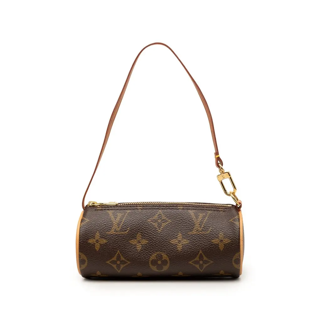 Louis Vuitton Monogram Papillon Pochette Brown Good - Front View