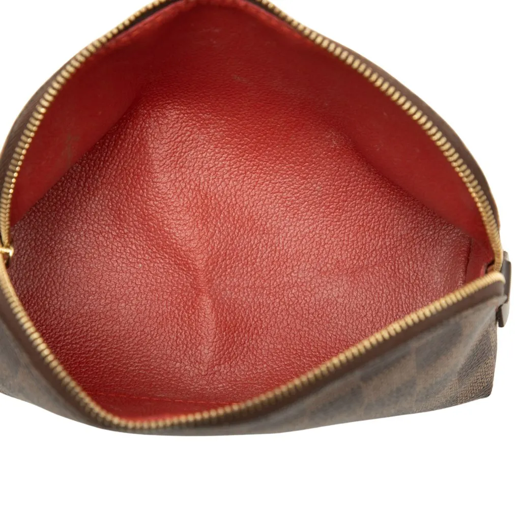 Louis Vuitton Damier Ebene Cosmetic Pouch Brown Canvas Very good - Model View