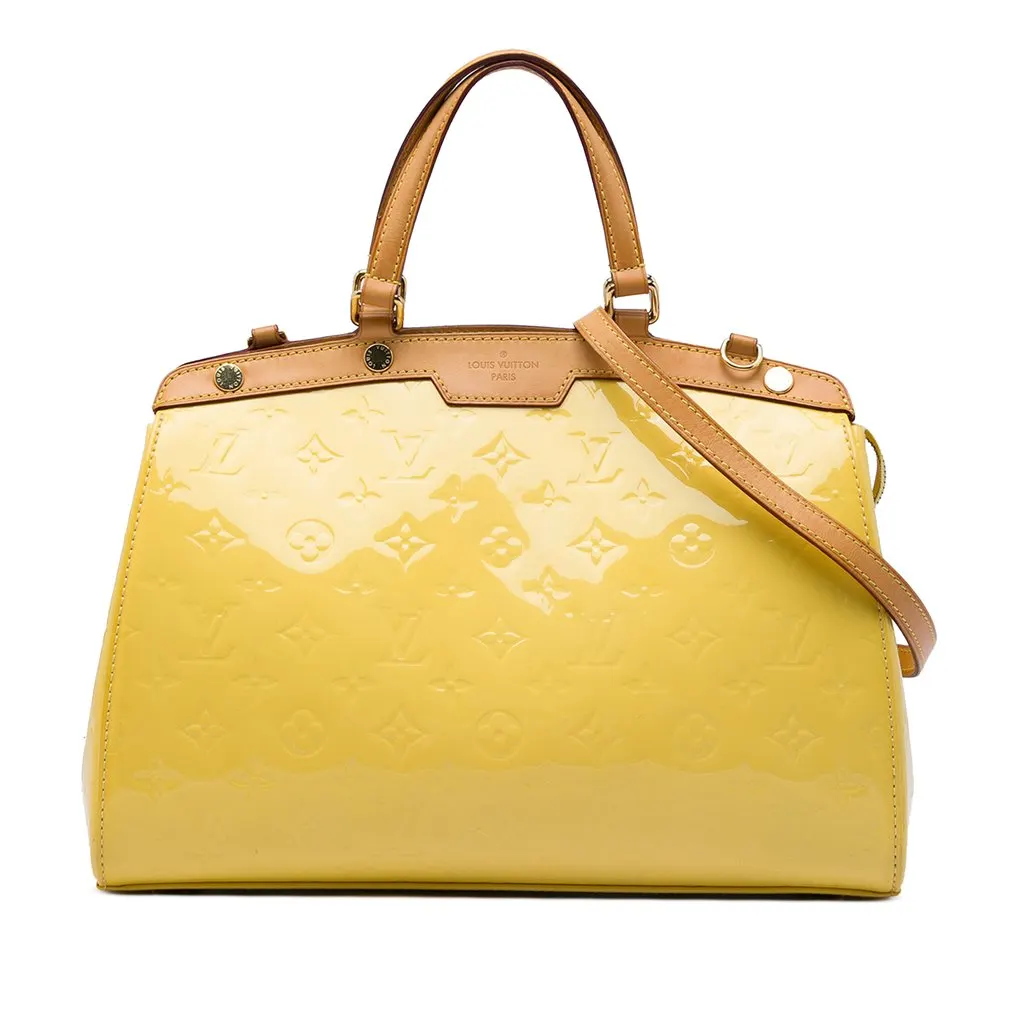 Louis Vuitton Monogram Vernis Brea MM Yellow Leather Very good - Front View