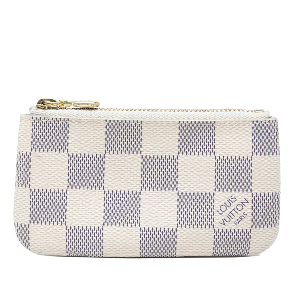 Louis Vuitton Damier Azur Pochette Cles White Canvas Very good - Front View