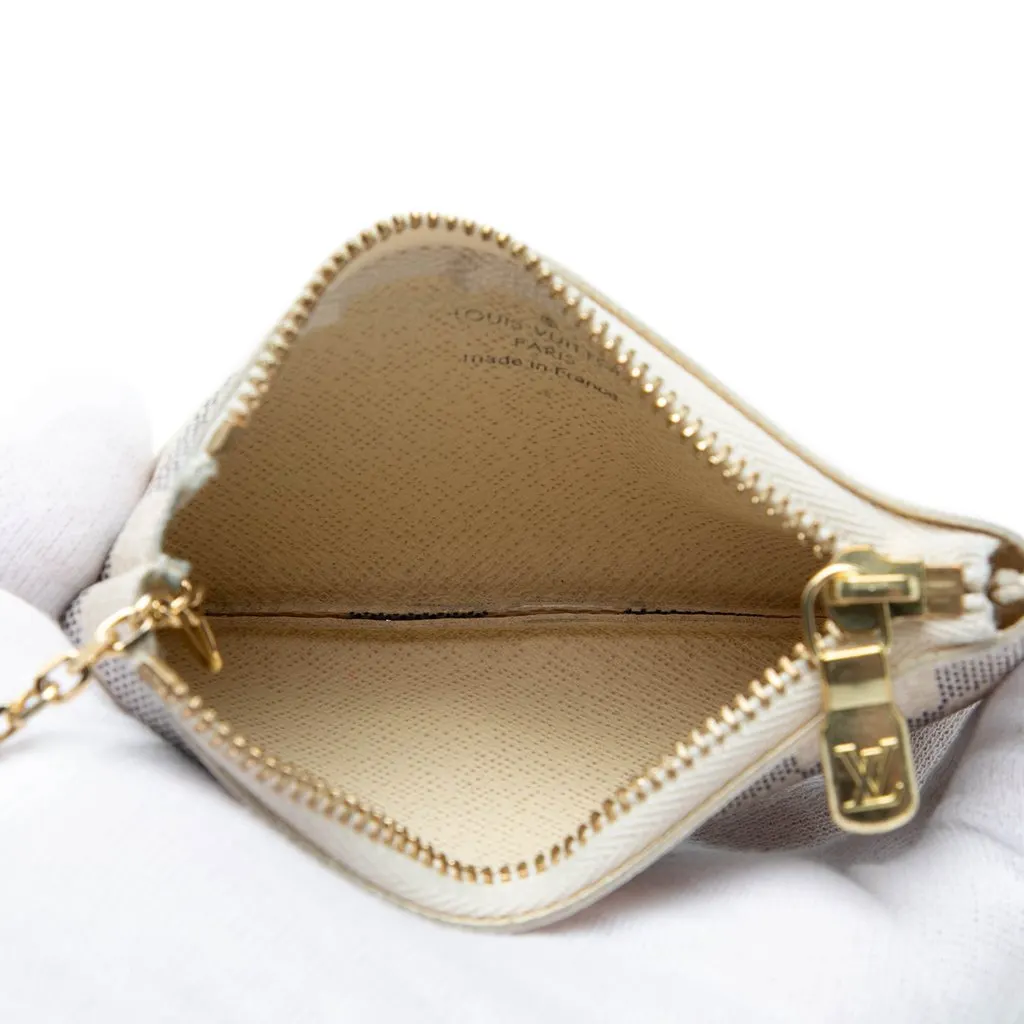 Louis Vuitton Damier Azur Pochette Cles White Canvas Very good - Model View