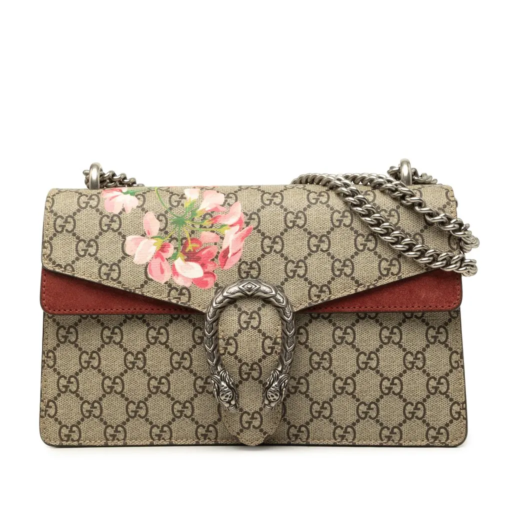Gucci Medium GG Supreme Blooms Dionysus Shoulder Bag Beige Canvas Very good - Front View