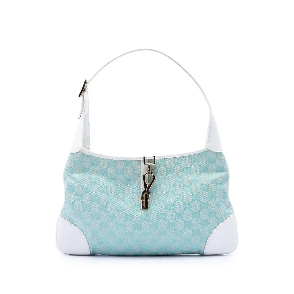 Gucci GG Canvas Jackie Hobo Blue Very good - Front View