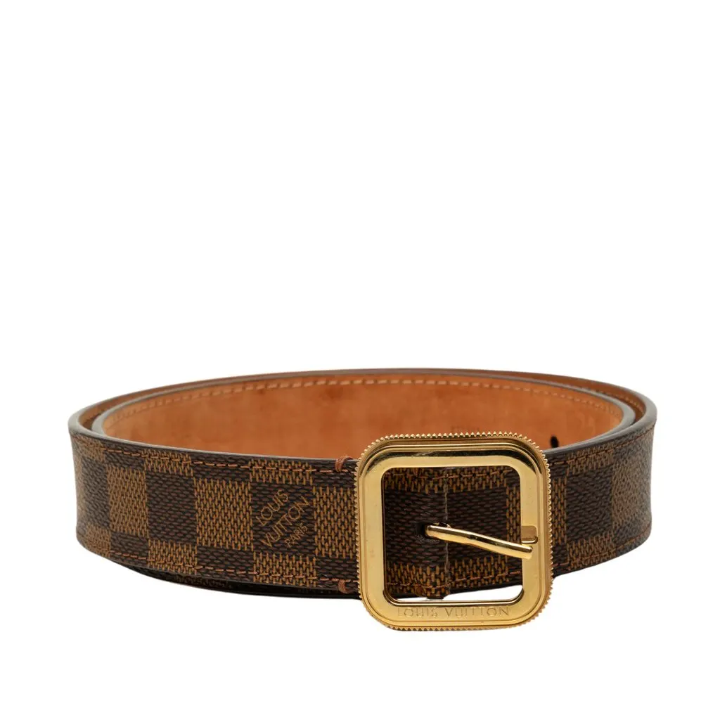 Louis Vuitton Damier Ebene Ceinture Belt Brown Very good - Front View