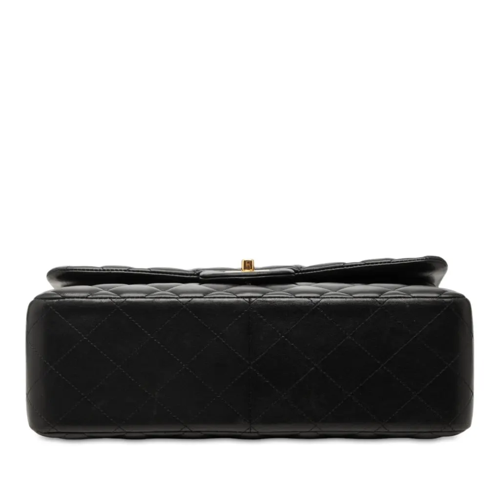 Chanel Jumbo Classic Lambskin Double Flap Black Leather Very good - Inside View