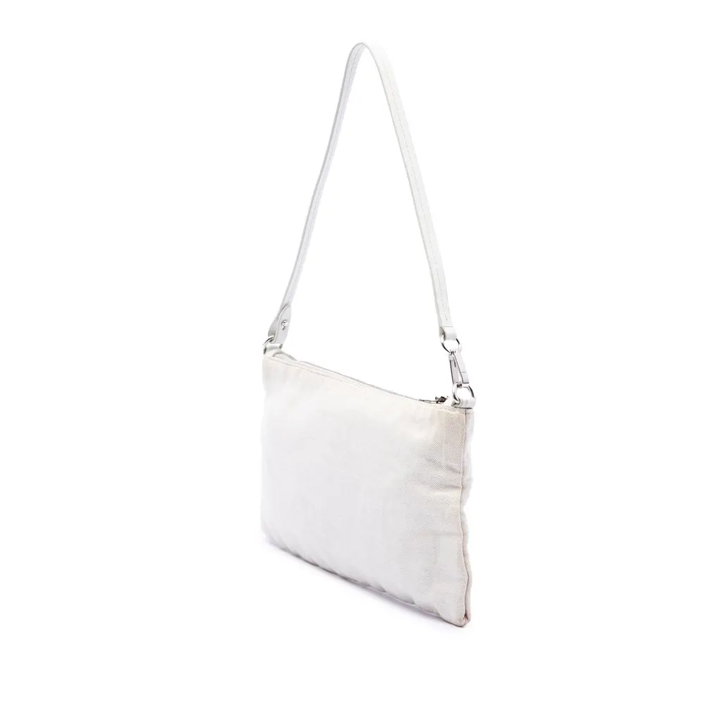 Miu Miu Canvas Logo Pochette White Very good - Back View