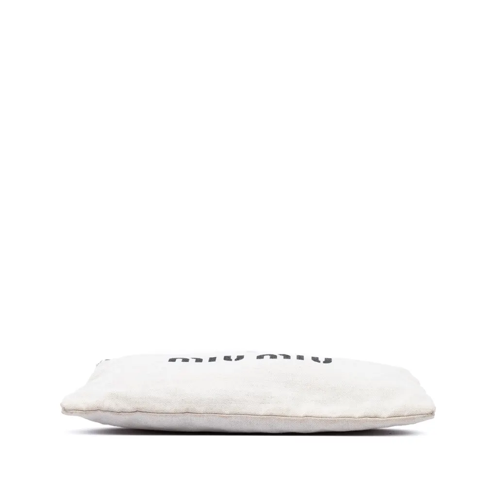 Miu Miu Canvas Logo Pochette White Very good - Inside View