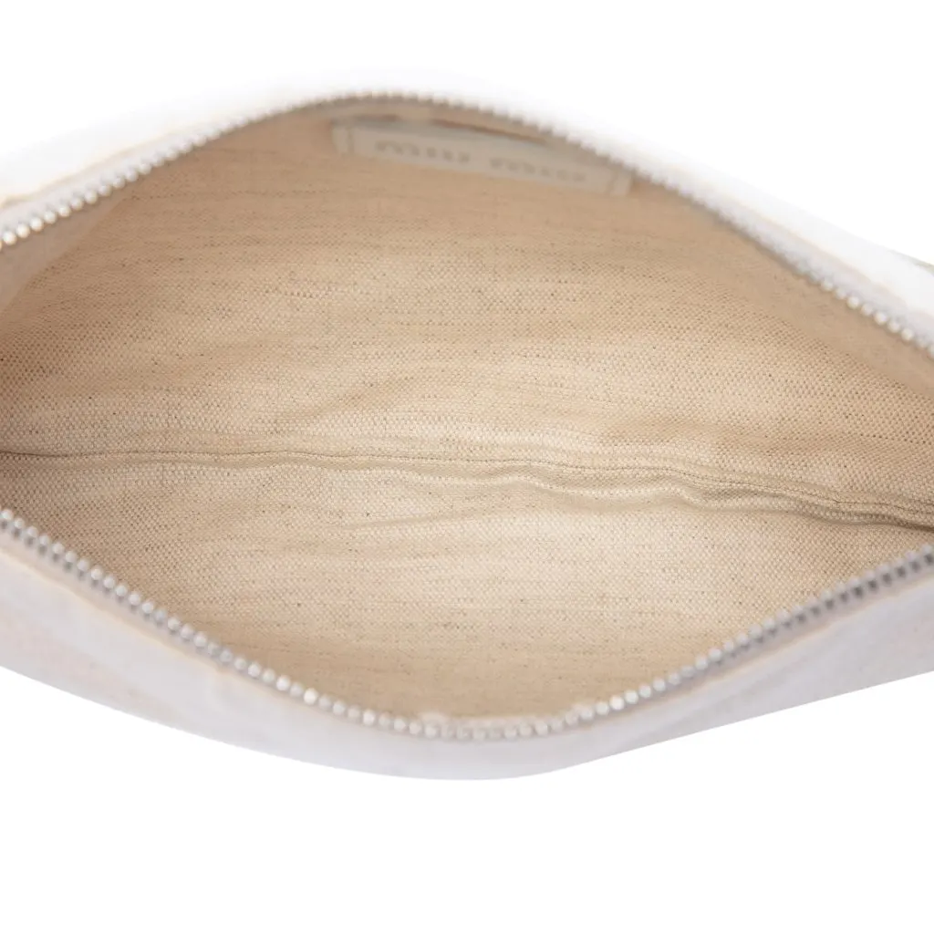 Miu Miu Canvas Logo Pochette White Very good - Model View