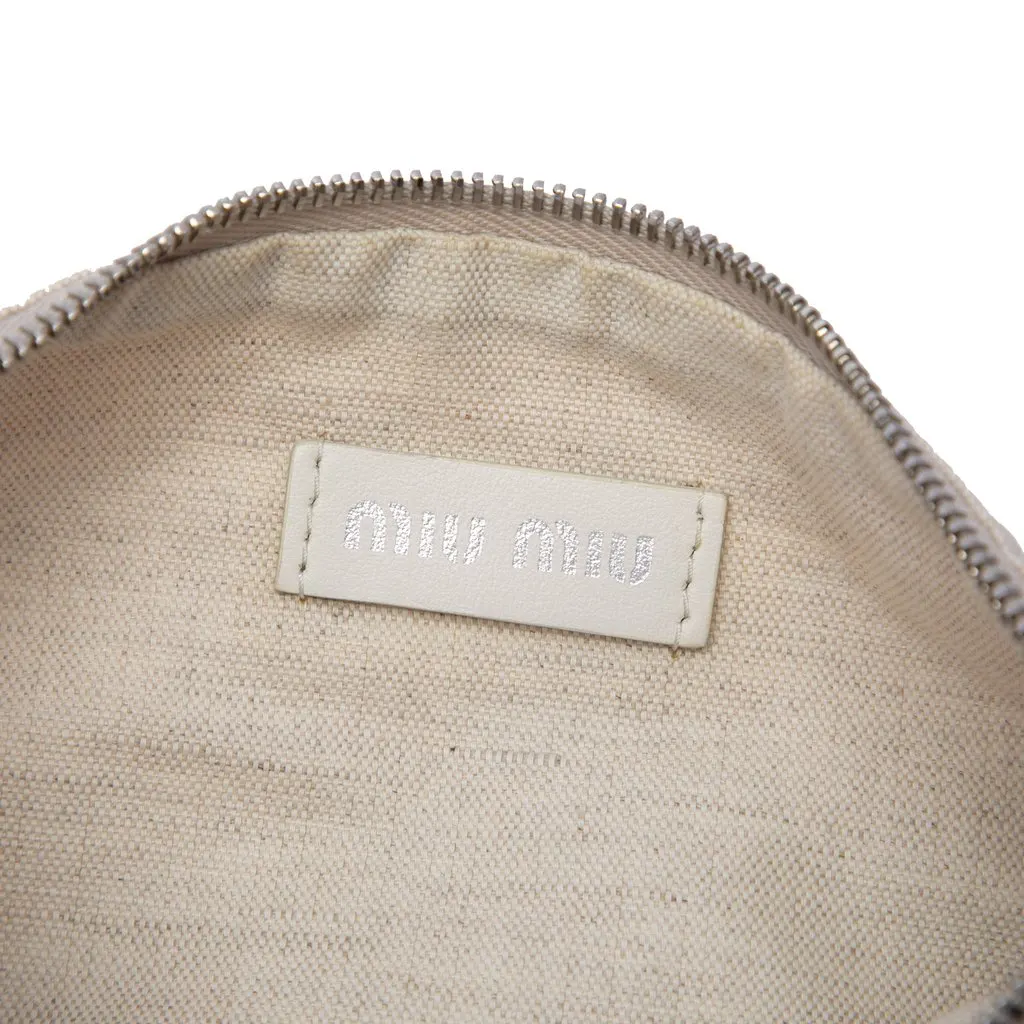 Miu Miu Canvas Logo Pochette White Very good - Box View