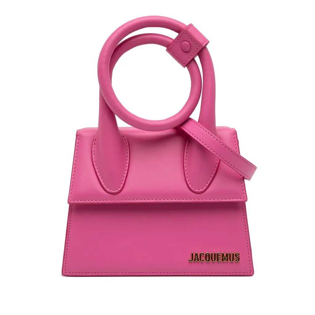 Jacquemus Leather Le Chiquito Noeud Pink Leather Very good - Front View