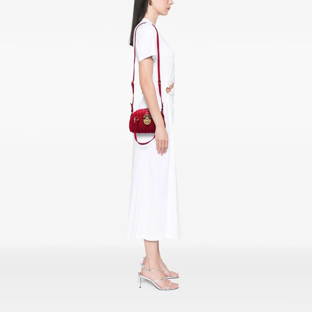 Miu Miu Wicker Rattan Satchel Red Rattan Good - Box View