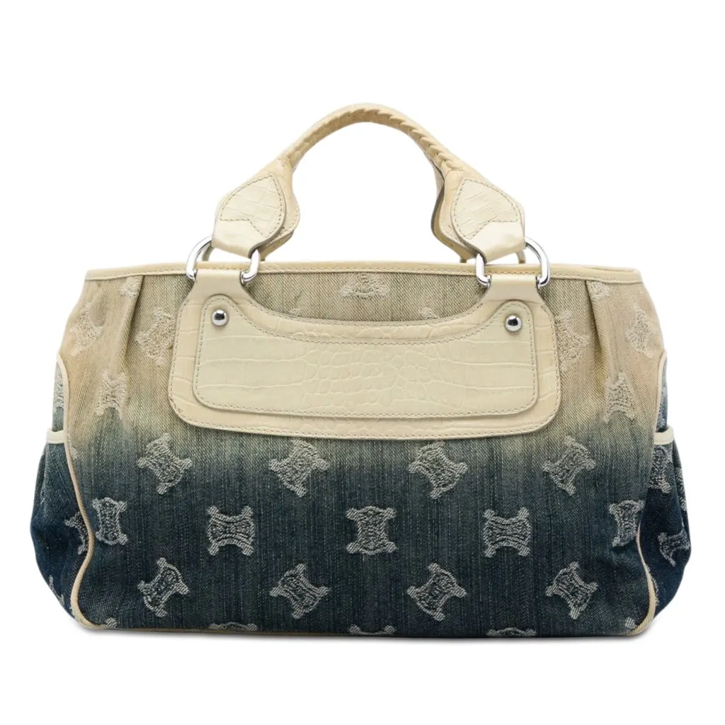 Celine Macadam Denim Ombre Boogie Handbag Blue Very good - Front View