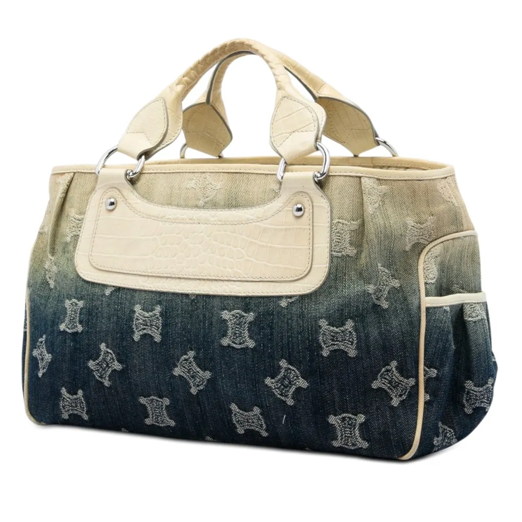 Celine Macadam Denim Ombre Boogie Handbag Blue Very good - Back View