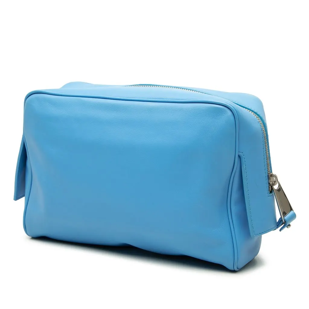 Bottega Veneta Leather Clutch Blue Leather Very good - Back View