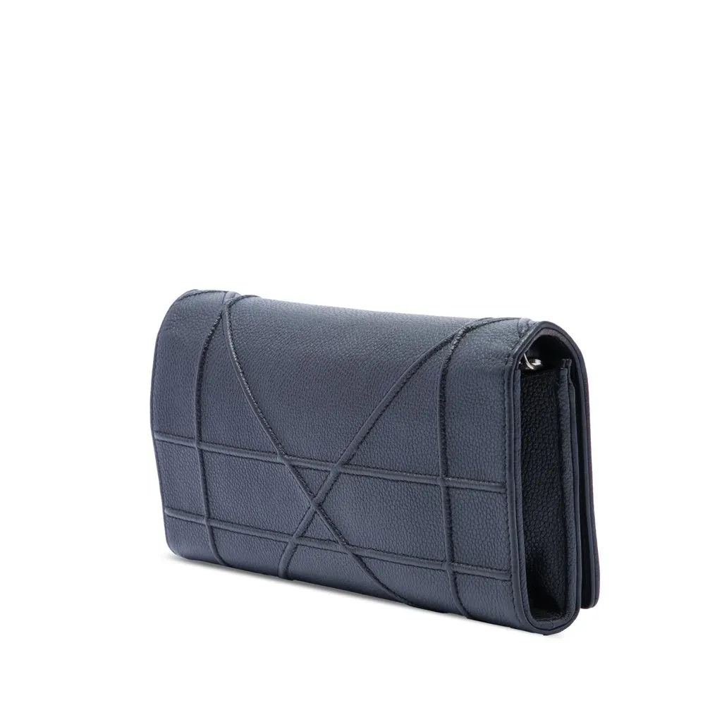 Dior Grained Calfskin Diorama Croisiere Wallet on Chain Black Leather Very good - Back View