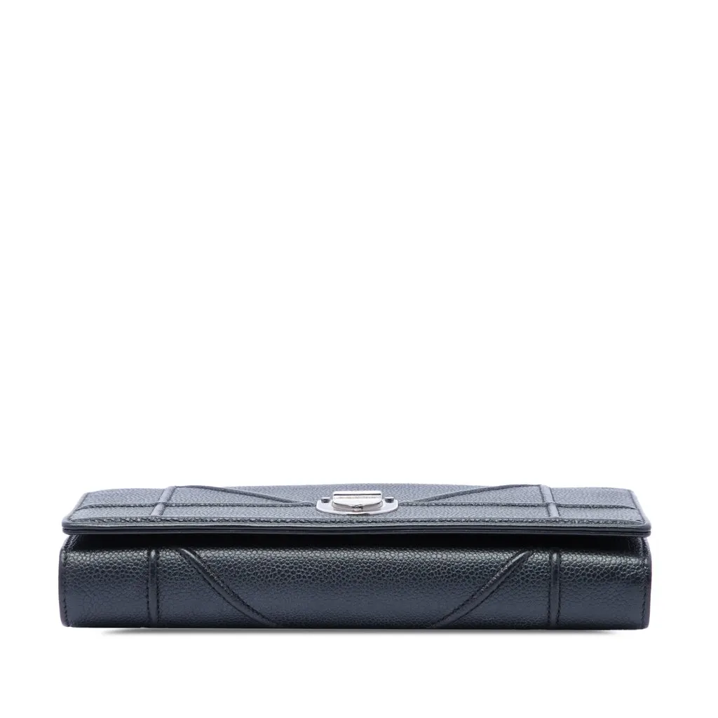 Dior Grained Calfskin Diorama Croisiere Wallet on Chain Black Leather Very good - Inside View