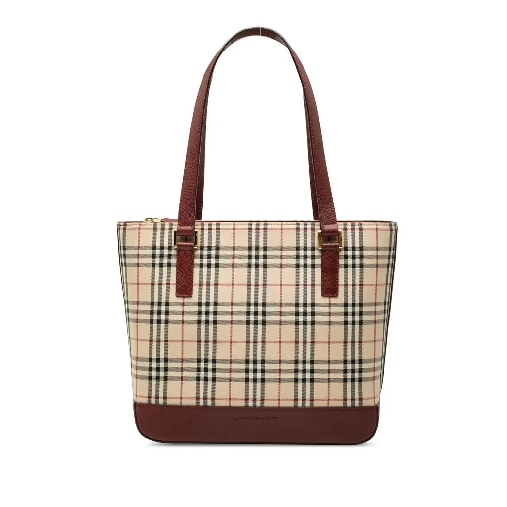 Burberry House Check Canvas Tote Beige Canvas Very good - Front View