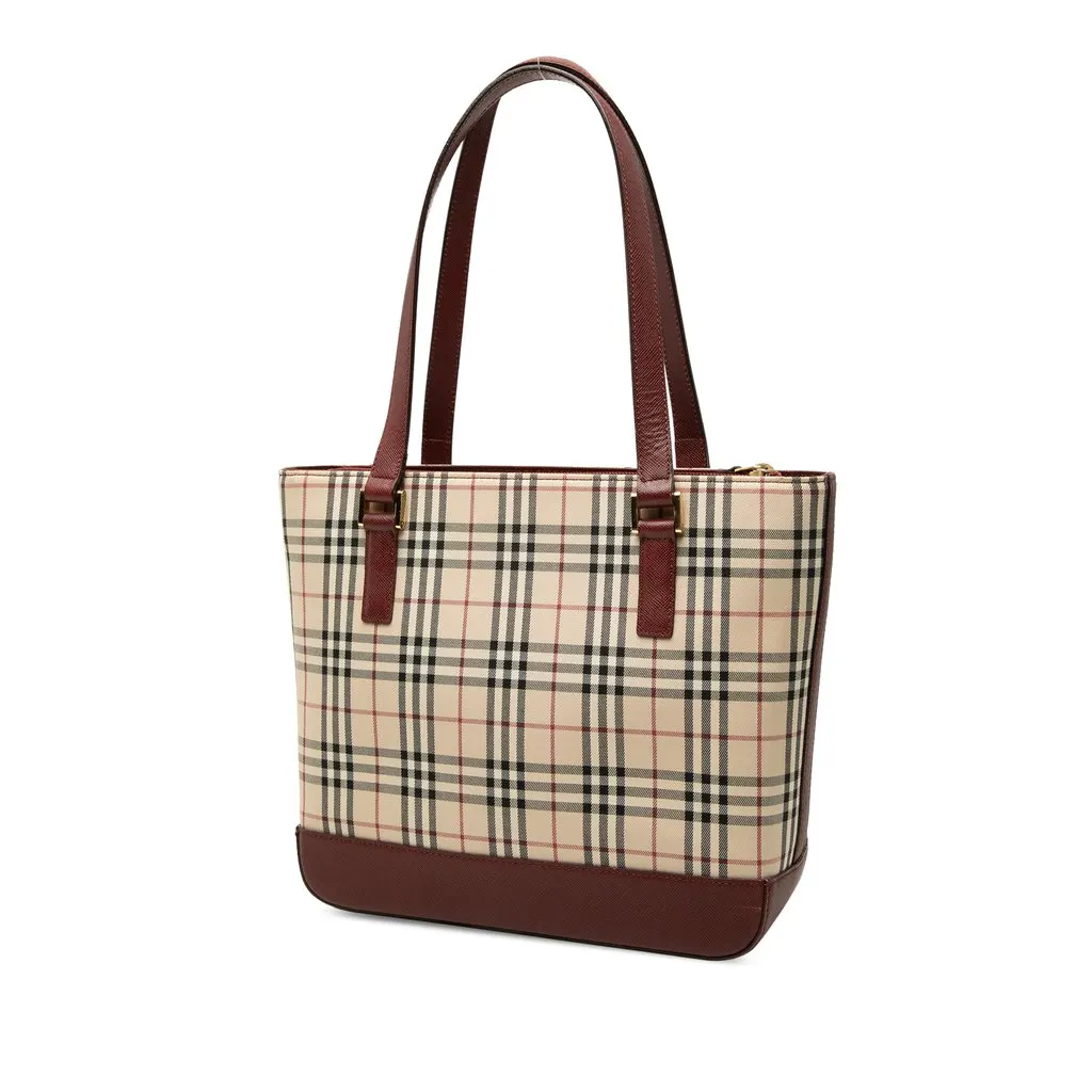 Burberry House Check Canvas Tote Beige Canvas Very good - Back View