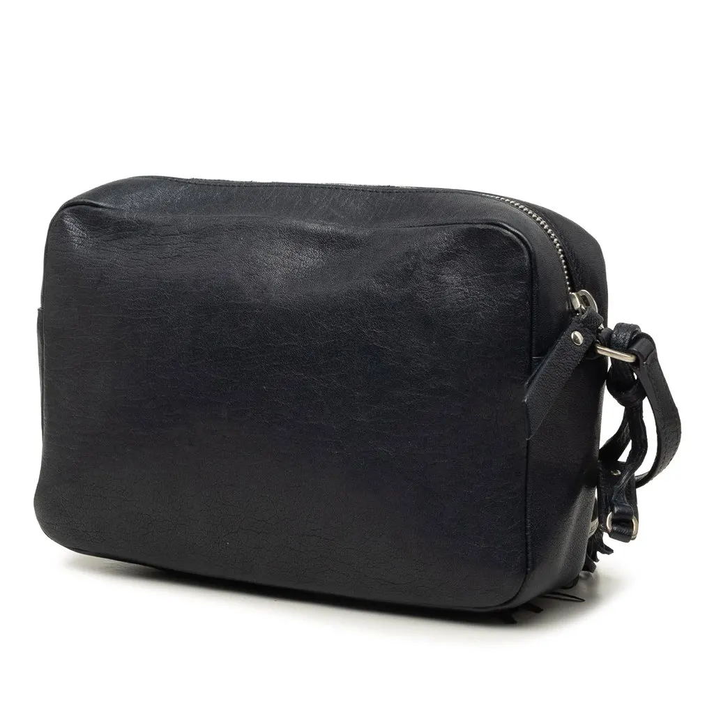 Saint Laurent Small Lambskin Monogram Lou Camera Bag Black Leather Very good - Back View