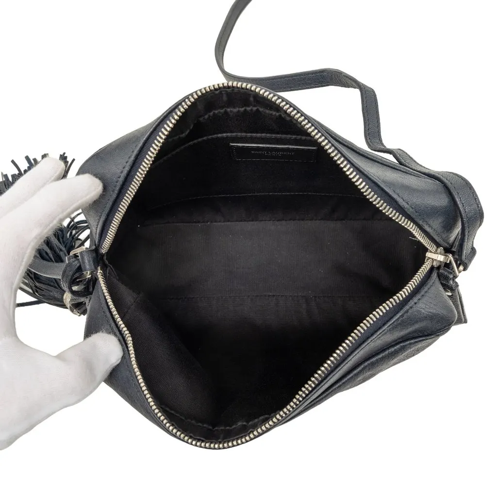 Saint Laurent Small Lambskin Monogram Lou Camera Bag Black Leather Very good - Model View