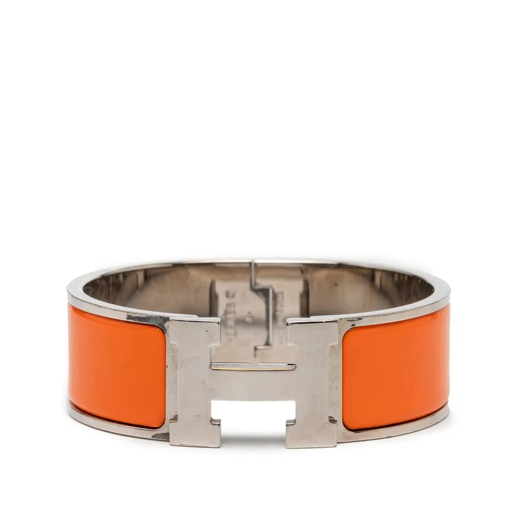 Hermès Wide Enamel Clic Clac H Bracelet PM Red Metal Very good - Front View