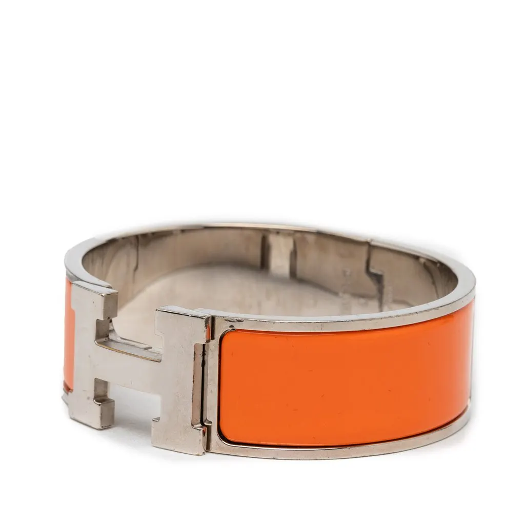 Hermès Wide Enamel Clic Clac H Bracelet PM Red Metal Very good - Back View