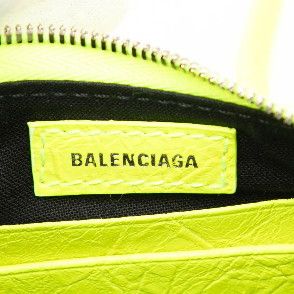 Balenciaga Mini Leather Motocross Le Cagole Green Leather Very good - Box View