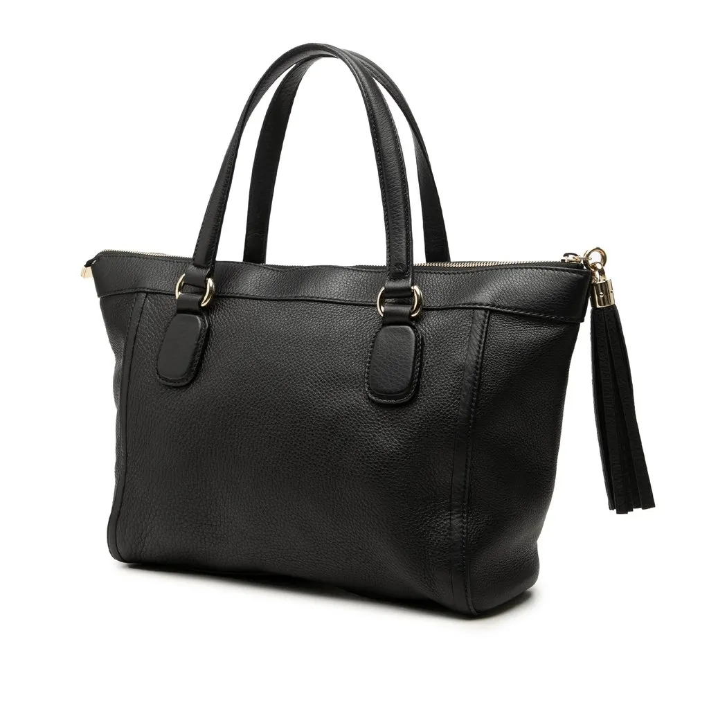 Gucci Small Leather Soho Working Tote Black Leather Very good - Back View