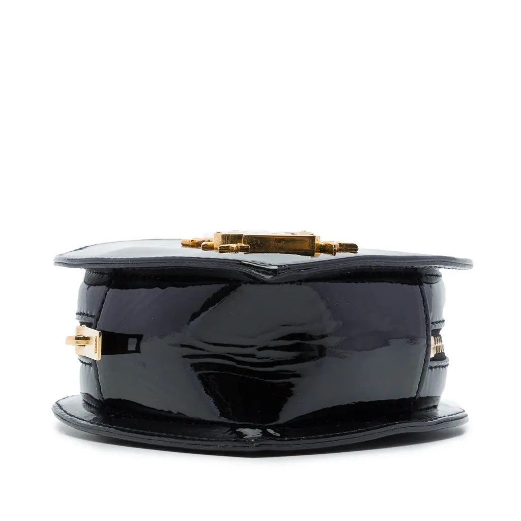 Saint Laurent Mini Patent Monogram Love Heart Chain Bag Black Leather Very good - Inside View