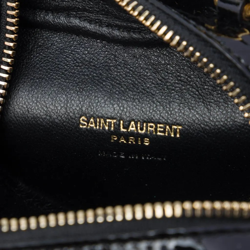 Saint Laurent Mini Patent Monogram Love Heart Chain Bag Black Leather Very good - Box View