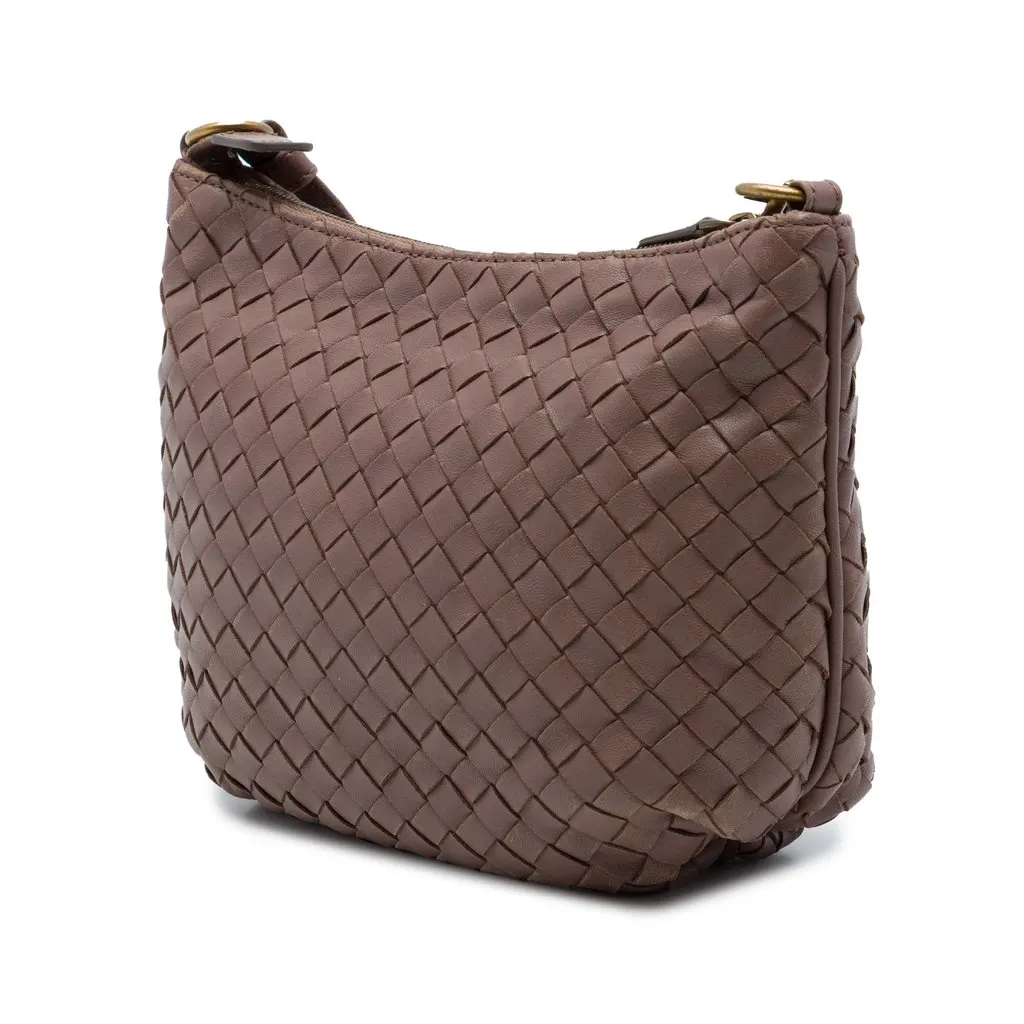 Bottega Veneta Nappa Intrecciato Crossbody Brown Leather Very good - Back View