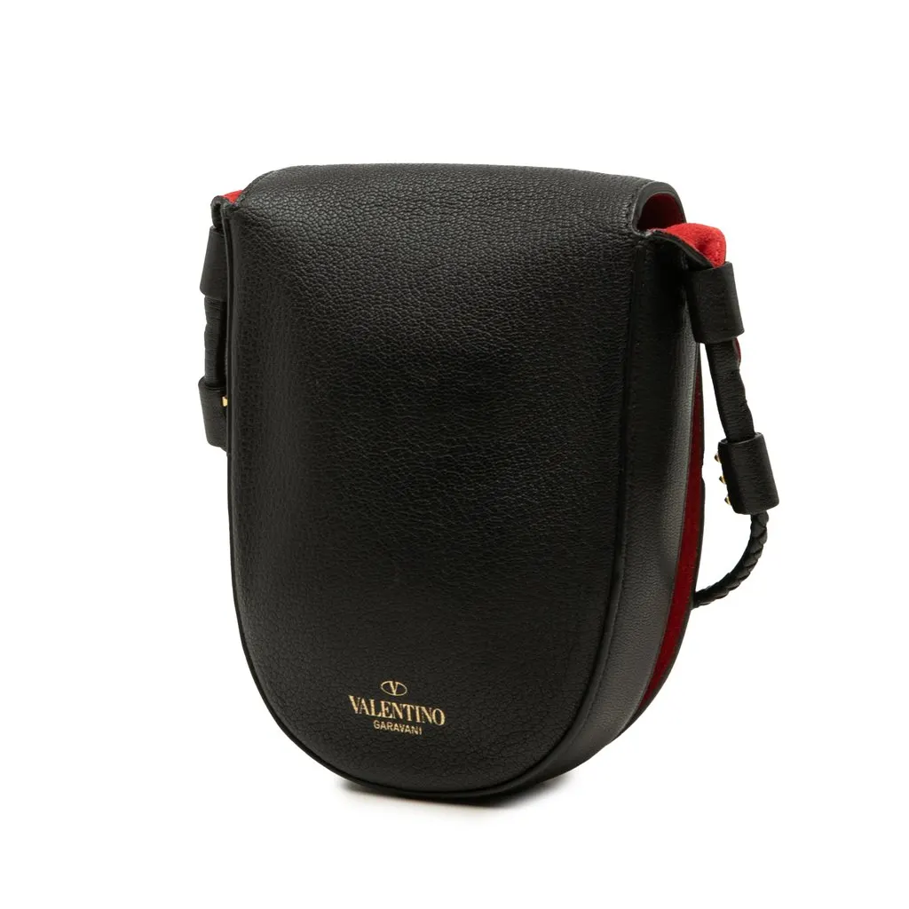 Valentino Goatskin VRing Crossbody Black Leather Very good - Back View