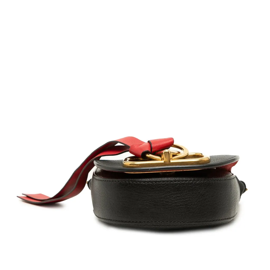 Valentino Goatskin VRing Crossbody Black Leather Very good - Inside View