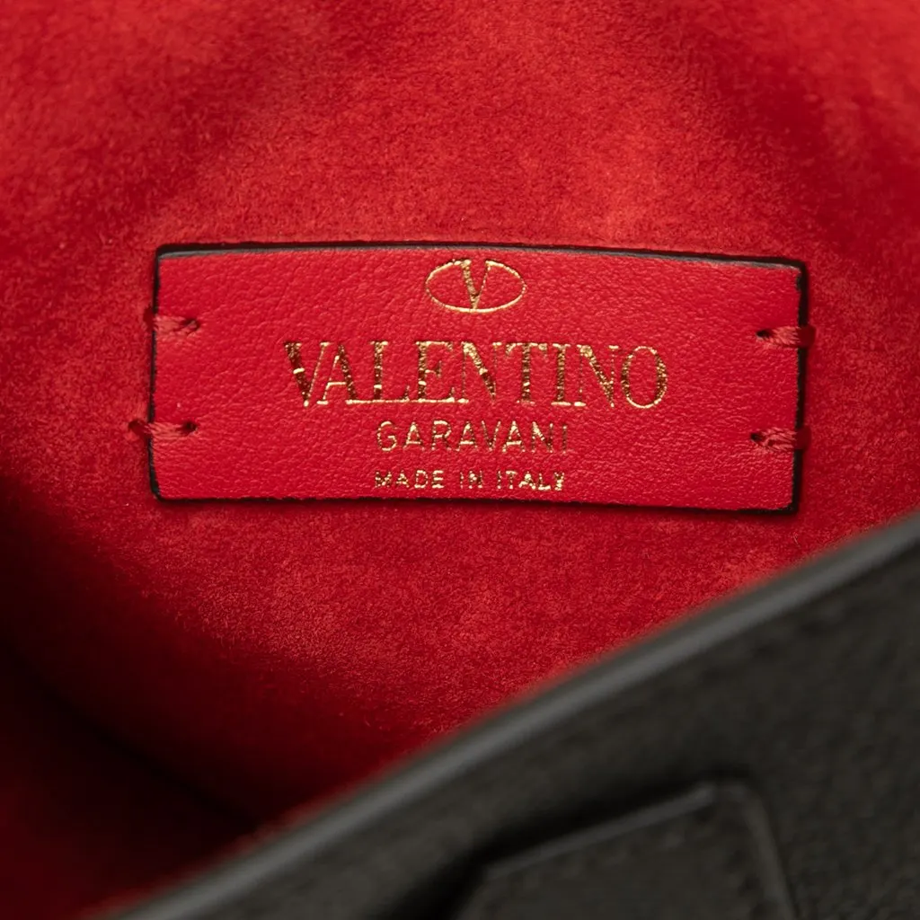 Valentino Goatskin VRing Crossbody Black Leather Very good - Box View