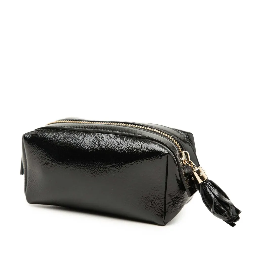 Gucci Patent Soho Cosmetic Pouch Black Leather Very good - Back View