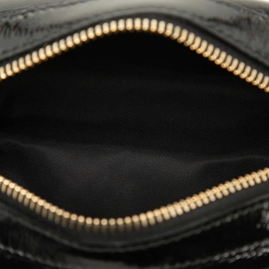 Gucci Patent Soho Cosmetic Pouch Black Leather Very good - Model View
