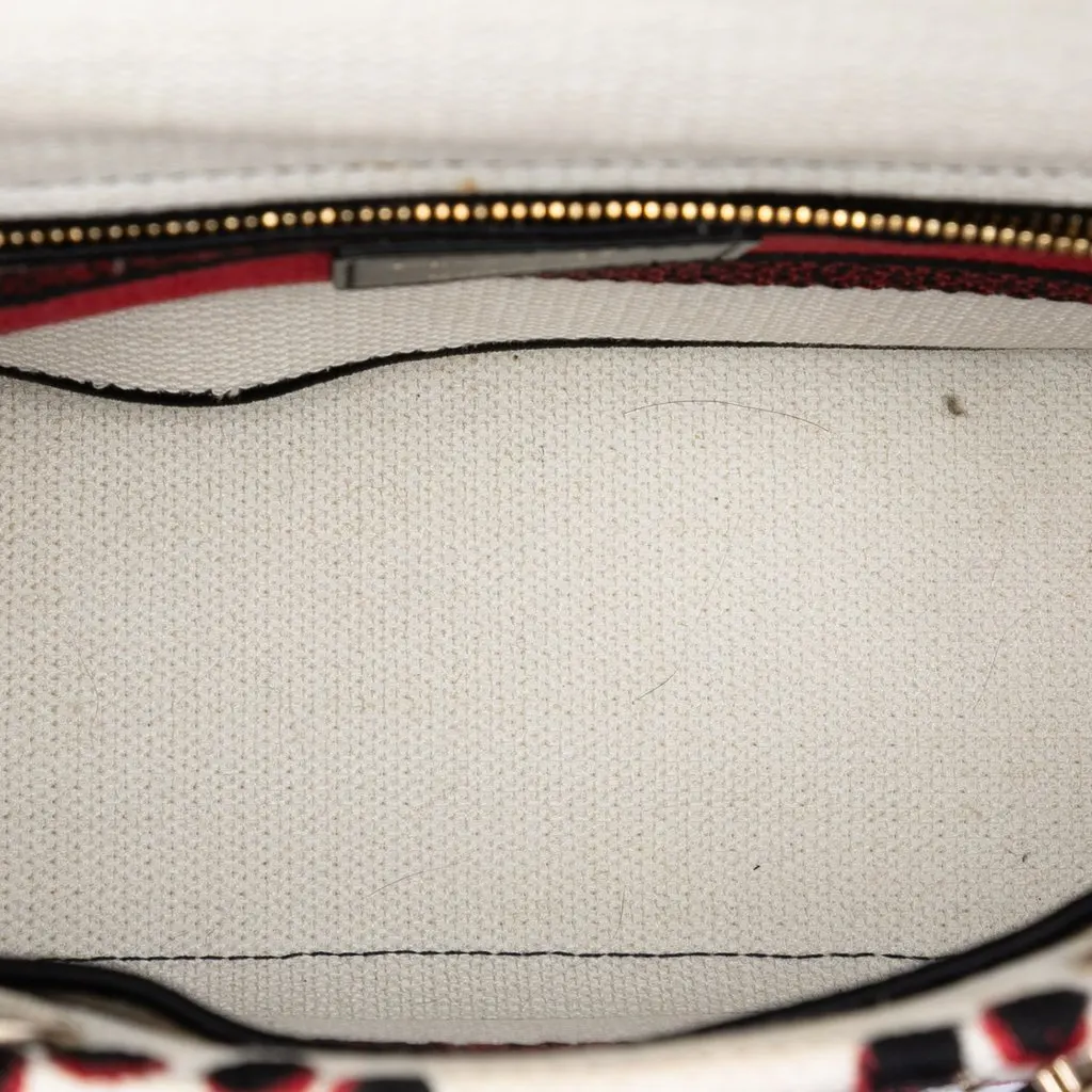 Dior Medium Embroidered Canvas Cupidon Lady D Lite White Very good - Model View