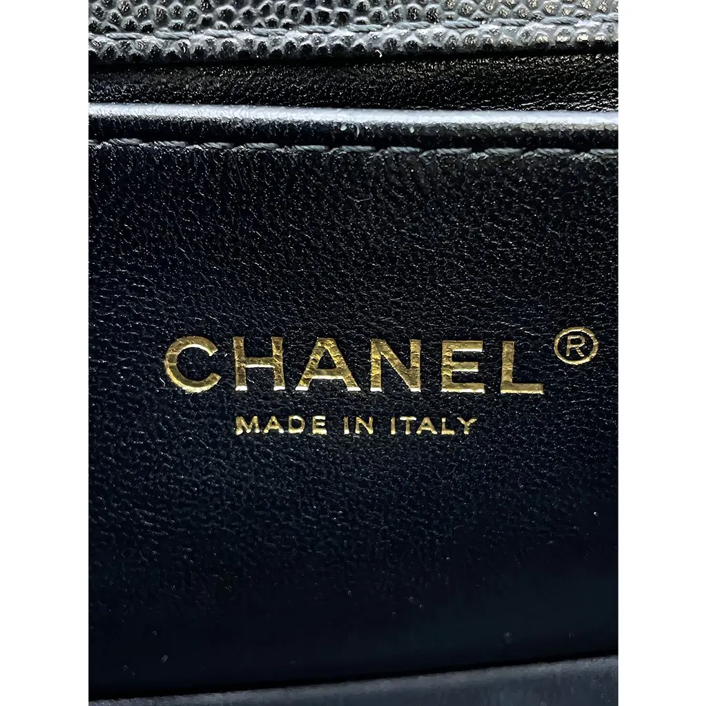 Chanel Small Quilted Caviar Boy Flap Black Leather Good - Box View