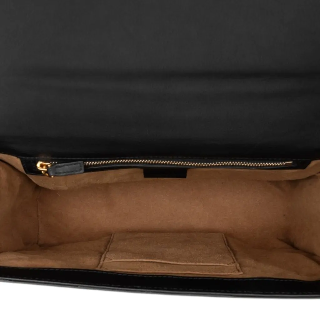Gucci Medium Calfskin Padlock Shoulder Bag Black Leather Very good - Model View