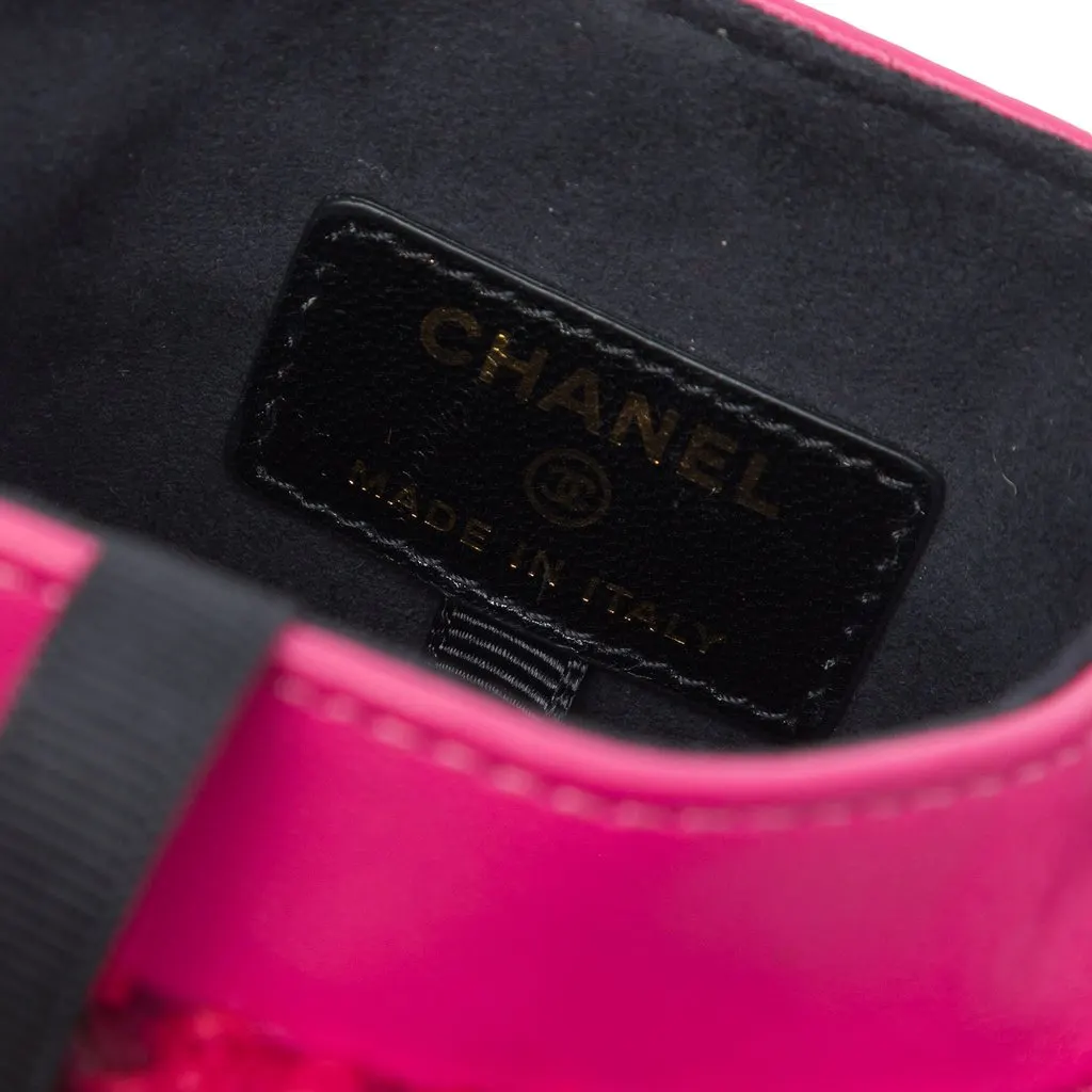 Chanel Tweed Chain Around Phone Holder Pink Tweed Very good - Box View